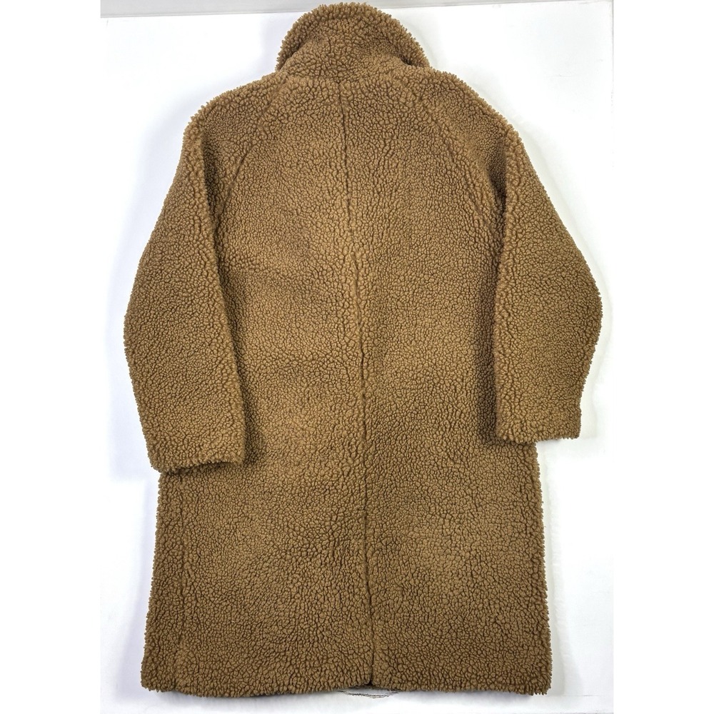 Lucky Brand Faux Fur Long Coat Women's XL Brown Teddy Sherpa - Picture 2 of 13